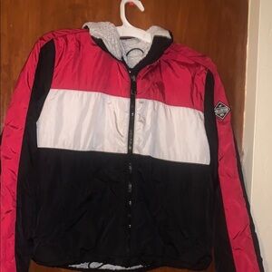 Hollister Red and Black Windbreaker Jacket